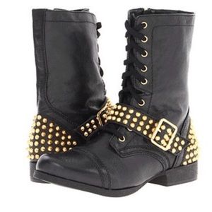 Steve Madden ‘Terrn’ Black gold stuffed boot